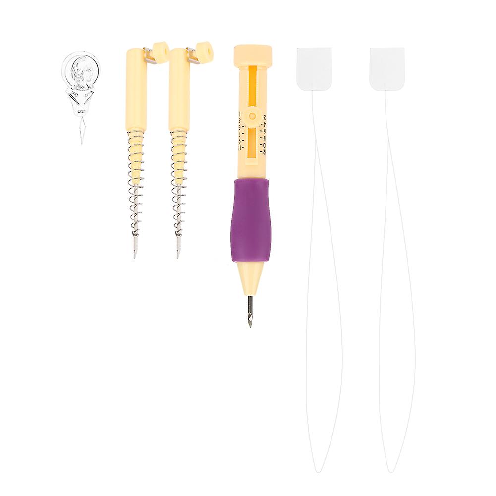 Embroidery Felting Needle Punch Pen with 2 Spring Needles Set Tool for DIY Craft