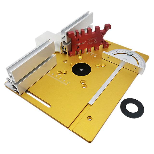 Upgrade Aluminium Router Table Insert Plate W/ Miter Gauge And Tenon Gauge And Fence For Workbenches Wood Router Trimmer 