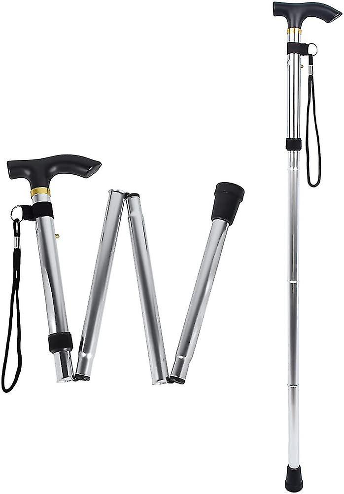 Folding Walking Poles, Aluminum Adjustable Walking Cane Lightweight Portable