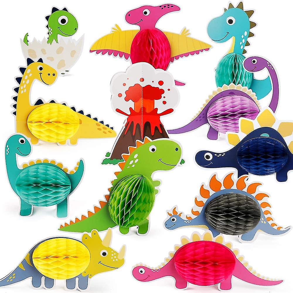 three-dimensional dinosaur party honeycomb decorations table top decorations 12 pcs(4-D-1)