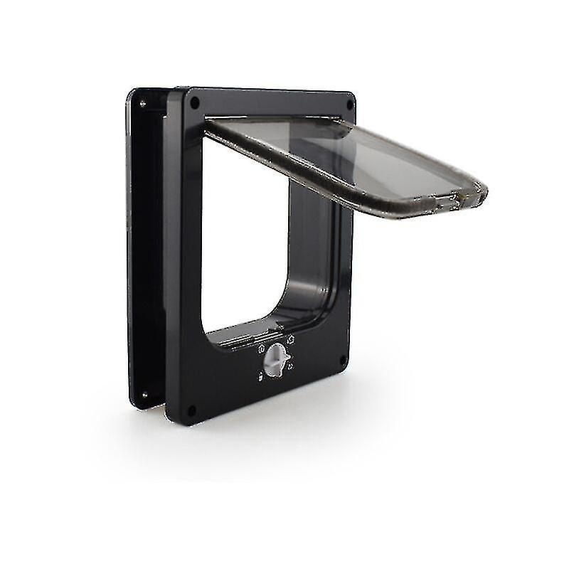 Cat flap with tunnel, black 15 15.5cm