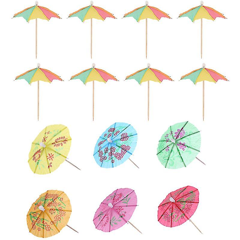 200pcs Small Umbrella Cake Topper