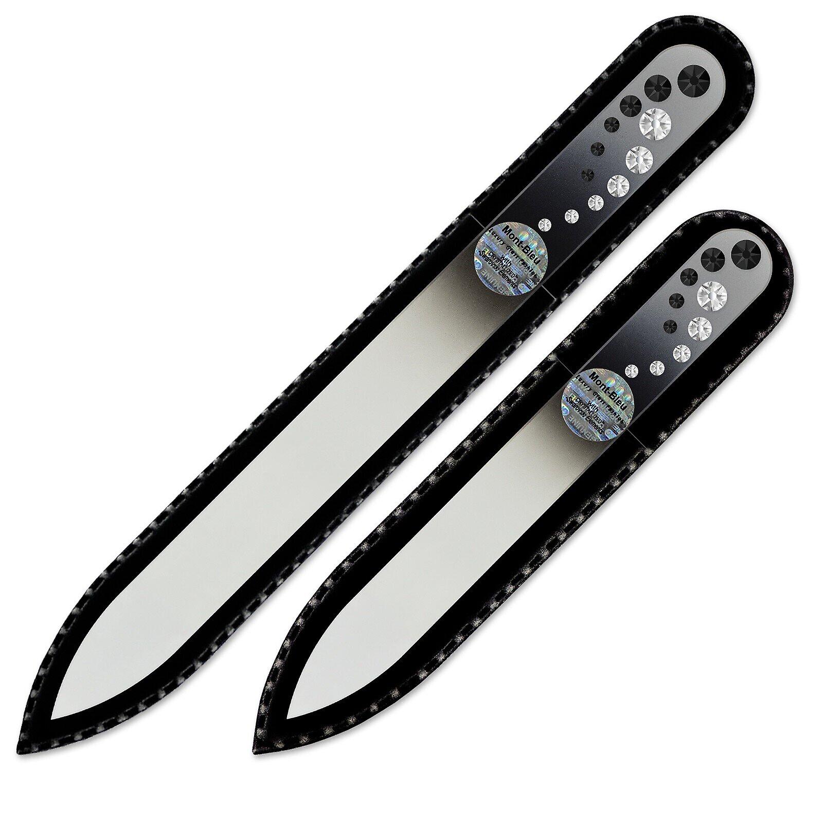 2-piece Nail File Set with Crystals for Women COC-MS - Jet - Crystal