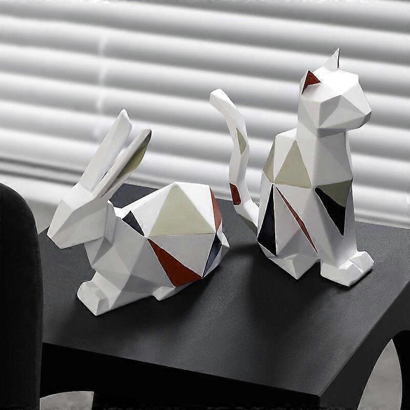 Chat Statue Chat Design Moderne - Déco Maison En Résine 19cm - Idée E Cadeau Original