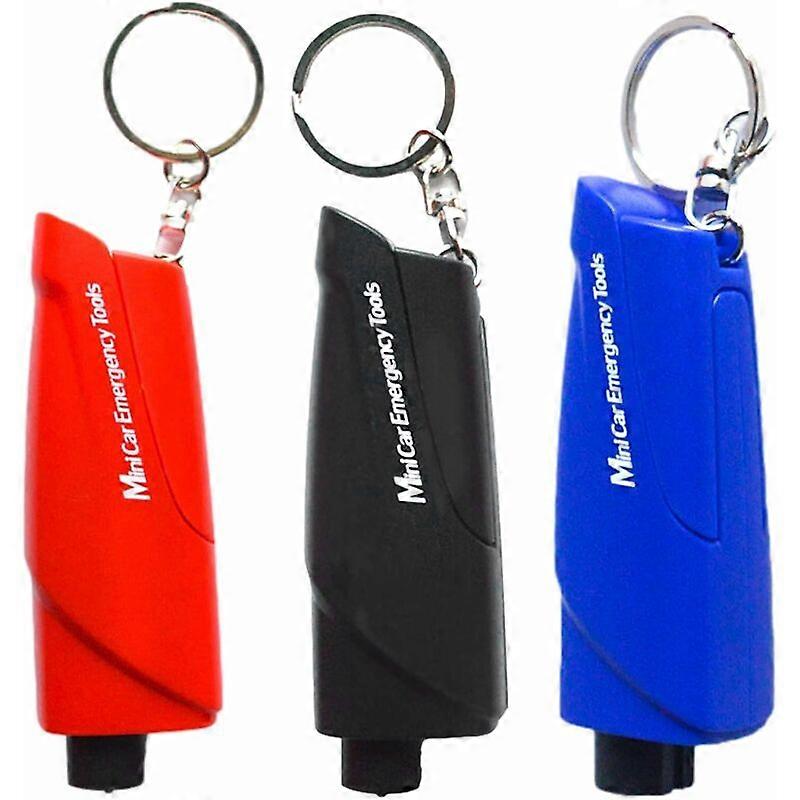 Glass Breaker Safety Seat Belt Cutter, 2 in 1 Escape Tool Car Keychain Portable Car Safety Tools, 3 Pack