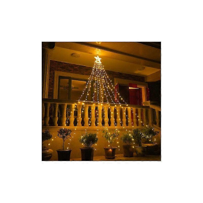 Ghirlanda di luce solare per esterni - Ghirlanda di luce per esterni con 9 ghirlande luminose a LED da 350, per albero di Natale artificiale [Classe energetica A+++]