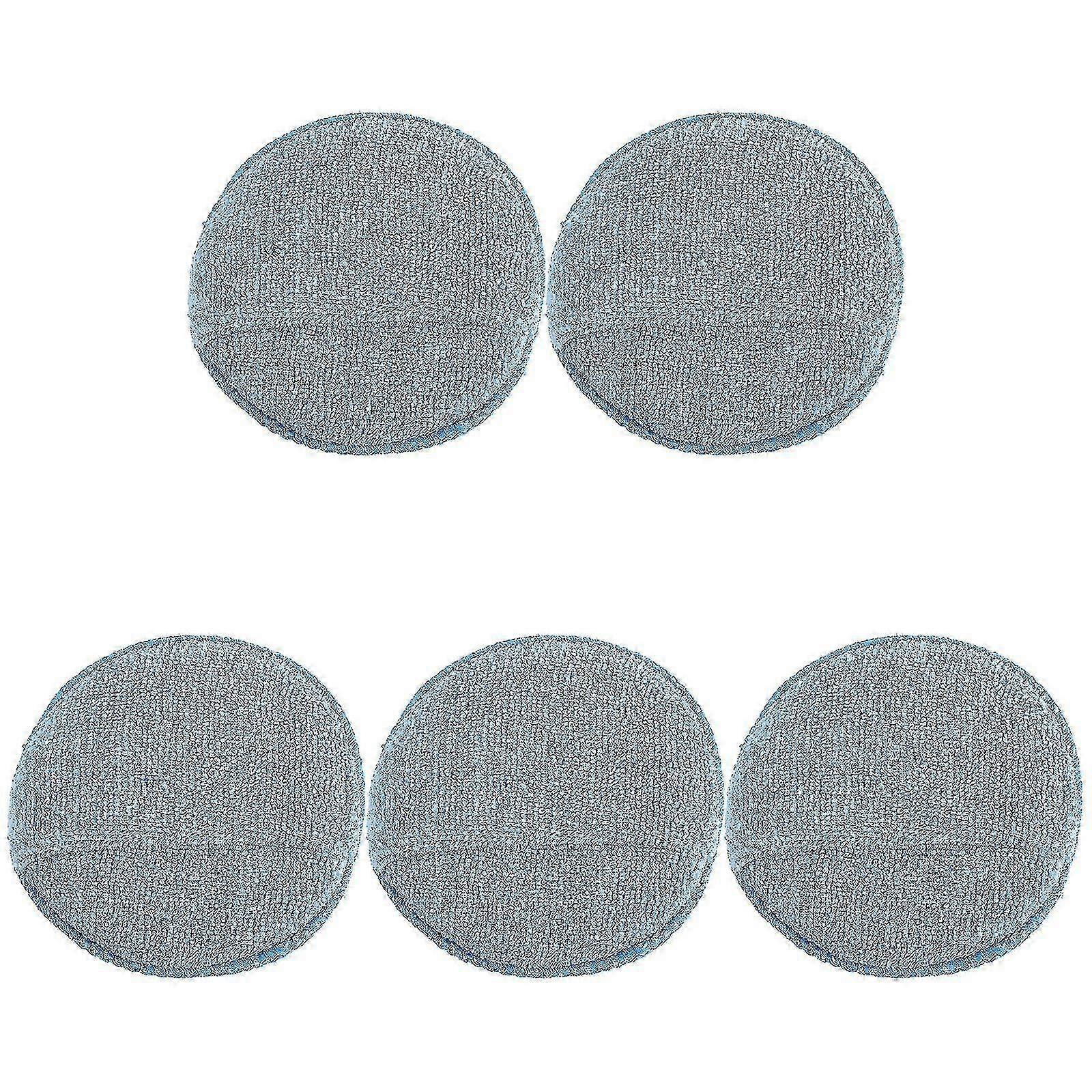 5pcs Microfiber Round Sponges Practical Cleaning Waxing (Blue)_Feb