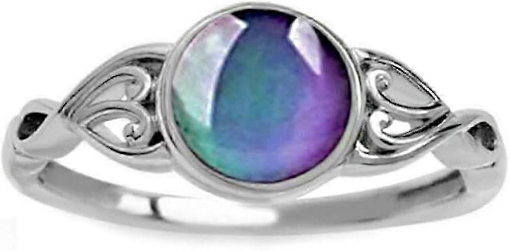 Round Shape Simulated Moon Stone Color Changing Mood Ring(Large)