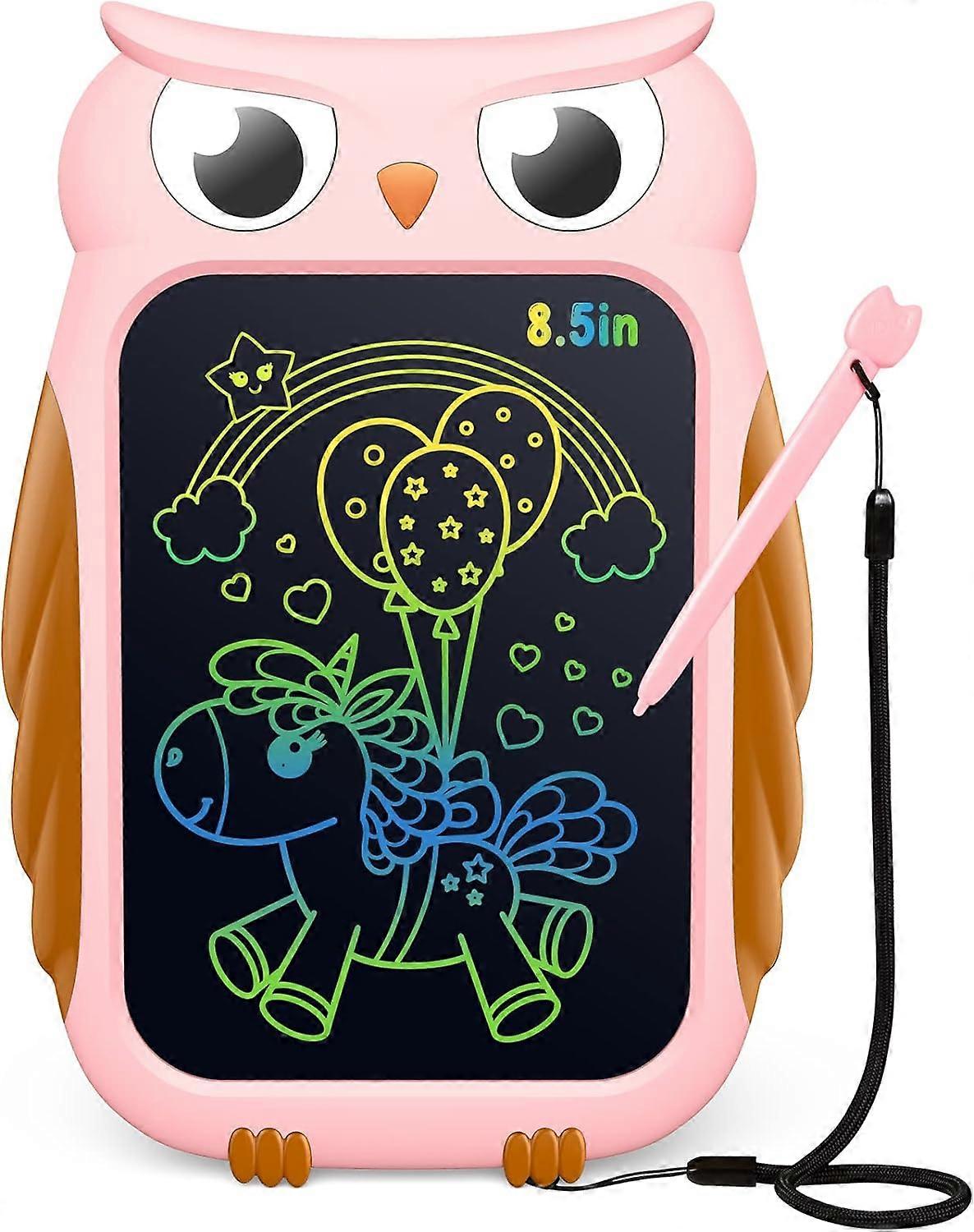 Owl LCD Drawing Tablet, 8.5 Inch Colorful Toddler Doodle Board Drawing Tablet, Erasable and Reusable Electronic Drawing Pads, Educational and Learning