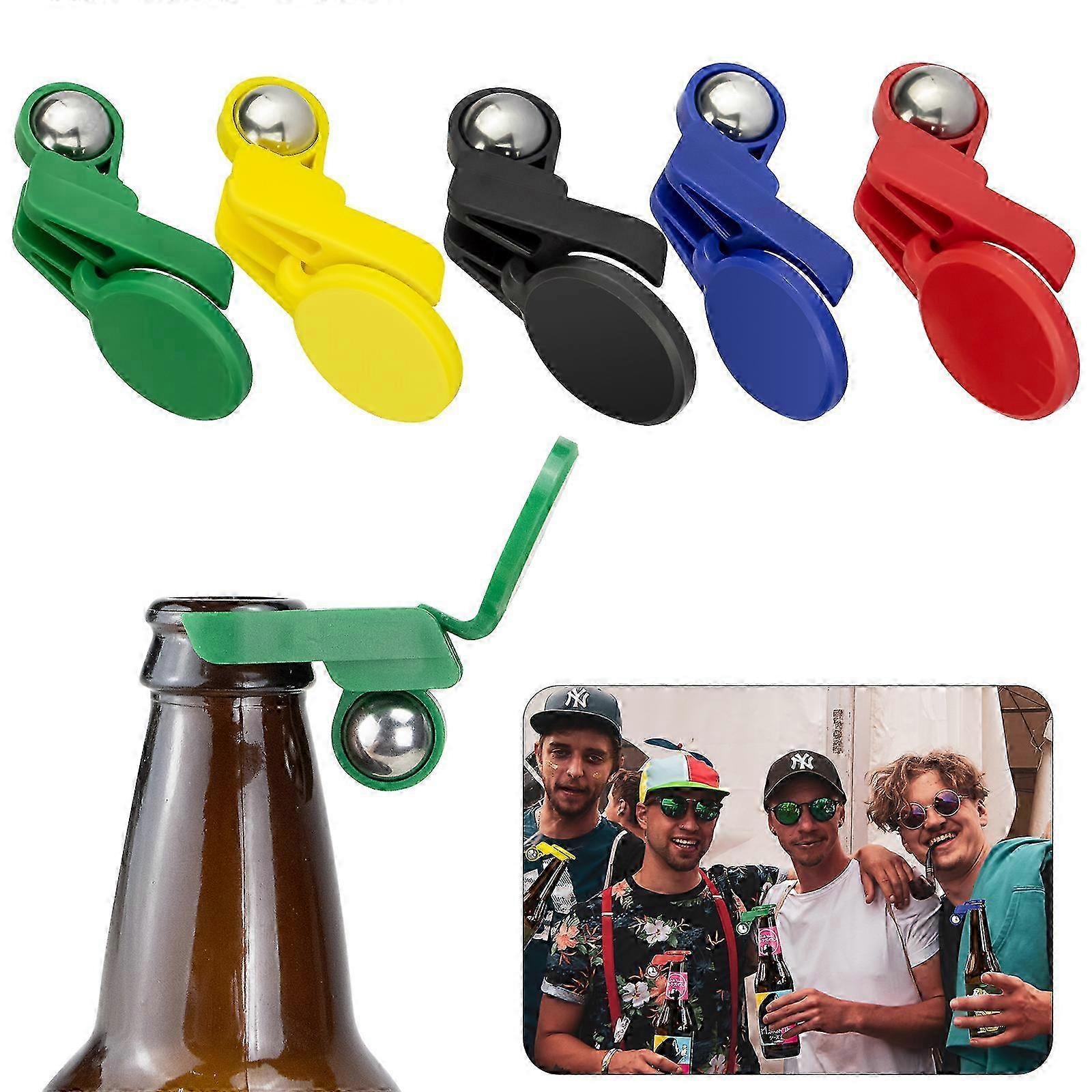 Tappi di birra automatici per bottiglie con protezione dagli insetti, design a più colori, riutilizzabile e uso flessibile per bevande analcoliche e vino, 5 pezzi