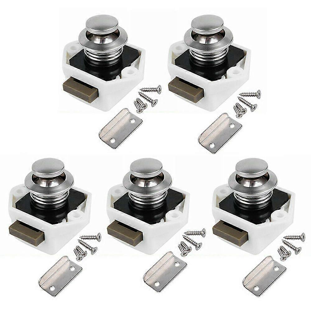 5X Push-Lock Furniture Locks Push-Button Locks for Boat Caravan