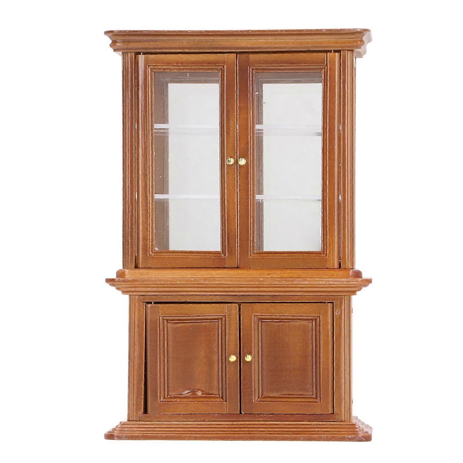 1:12 Scale Miniature Bookshelf High Simulated Wooden Cabinet Display For Doll House Decoration