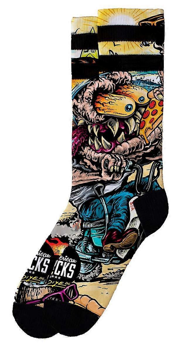 American Socks Bike Monster Mid High Socks - Black