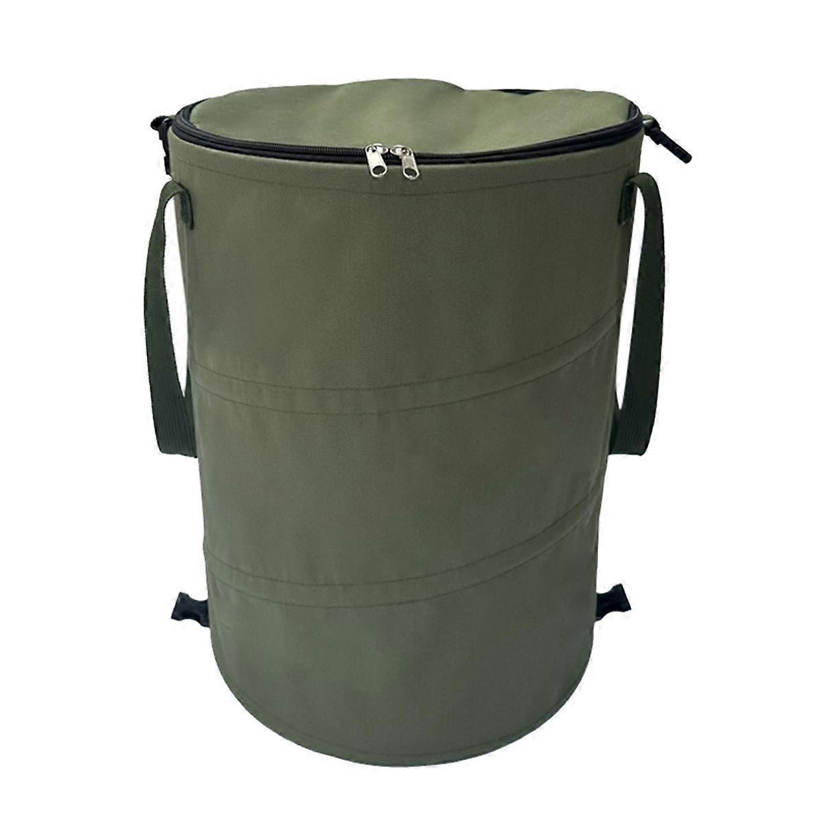 Camping Trash Can Foldable Portable Outdoor Garbage Bin Camping Supplies Garden Storage Bag ArmyGre