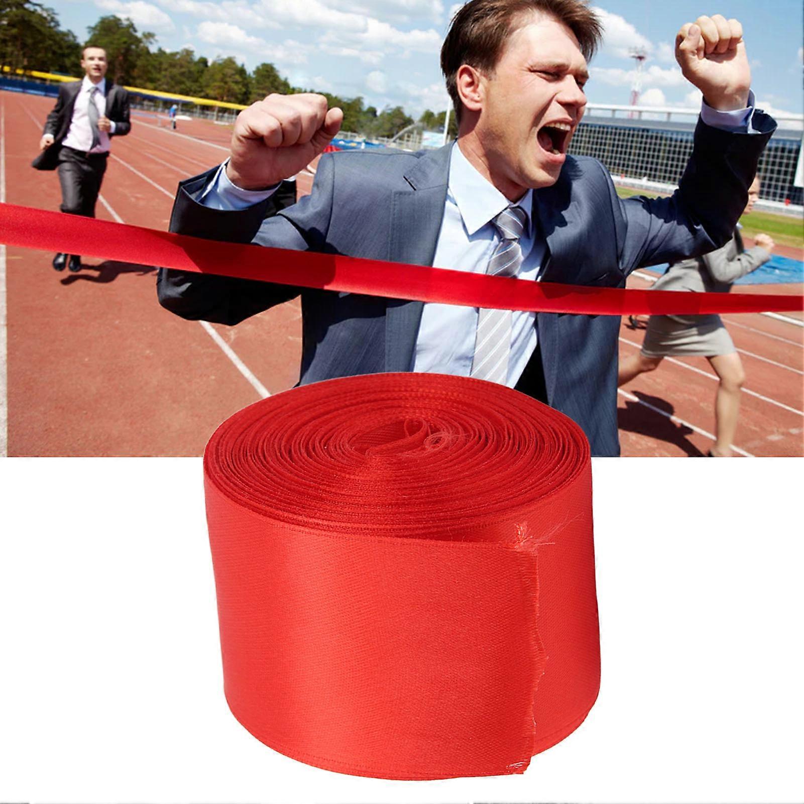 Sprint Finishing Line Red Race Finish Line Satin Ribbon for School Meeting Gift Package Wrapping 20m