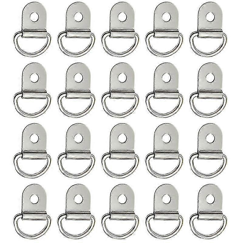 20pcs Metal D Shape Pull Hook Tie Down Anchors Ring For Car Truck Trailers Rv