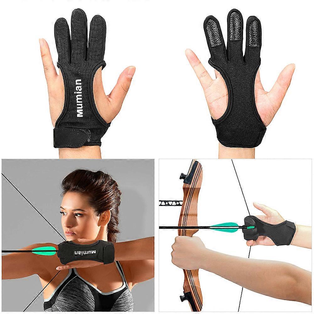 1 pièce Gants de tir à l’arc en plein air Tir Cuir de chasse Trois doigts Protecteur De tir à l’arc Accessoires d’équipement de protection