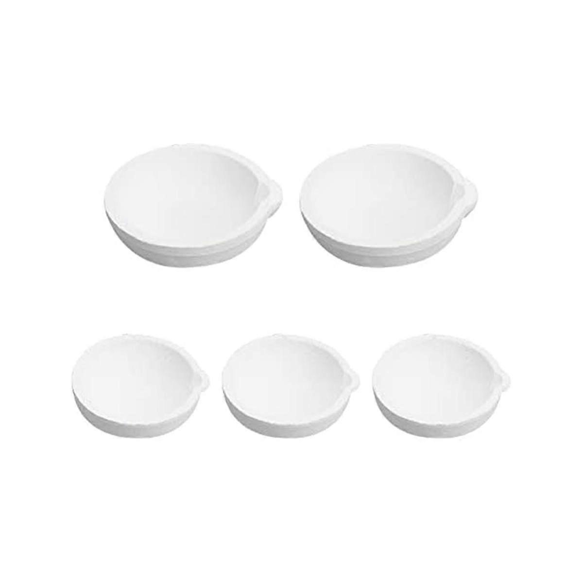 Set of 5 2 Styles Ceramic Bowls Quartz Melting Plate Pot for Melting Cast Refining Metal Gold and S