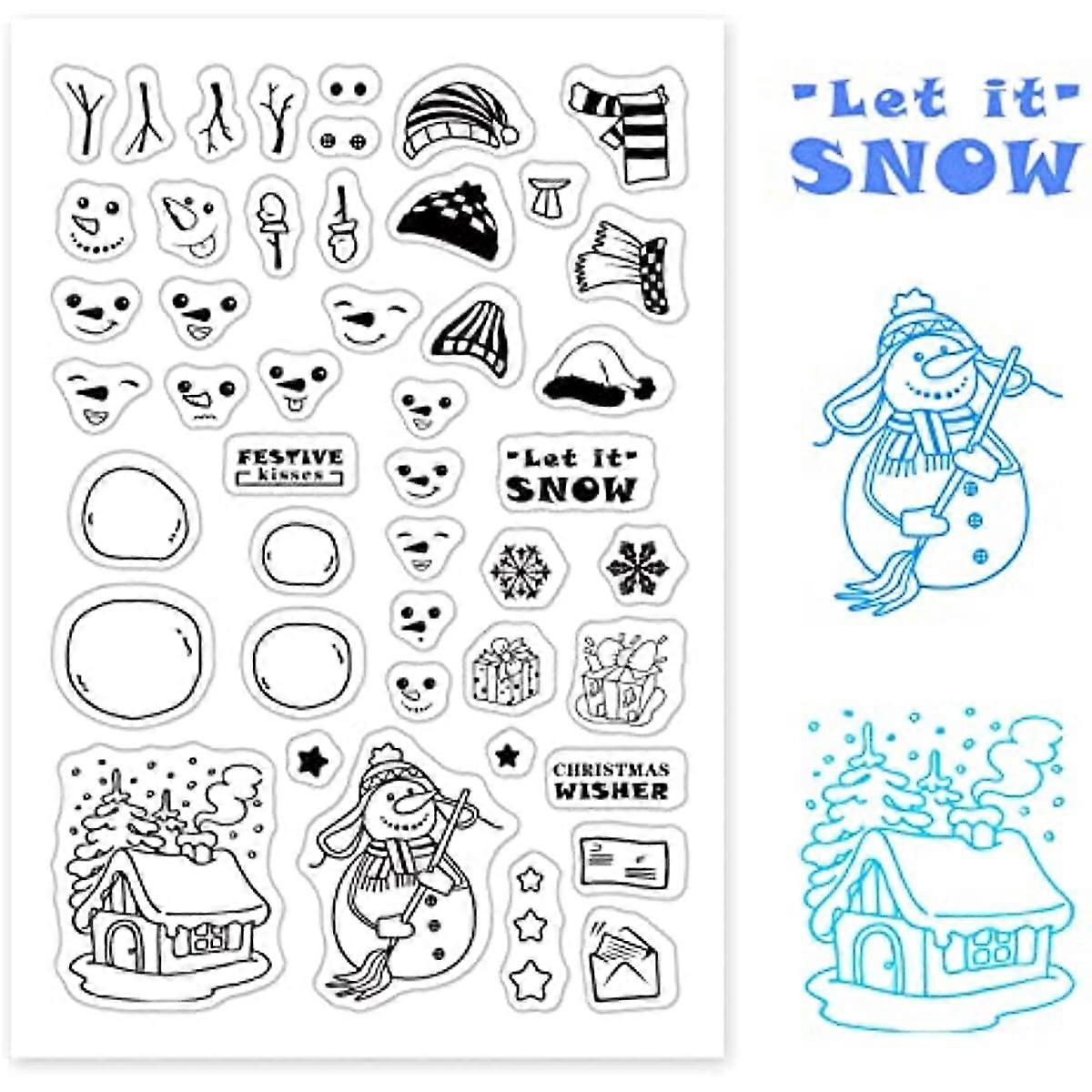 Snowman Clear Stamps Silicone Stamp Seal for Card Making Decoration and DIY Scrapbooking