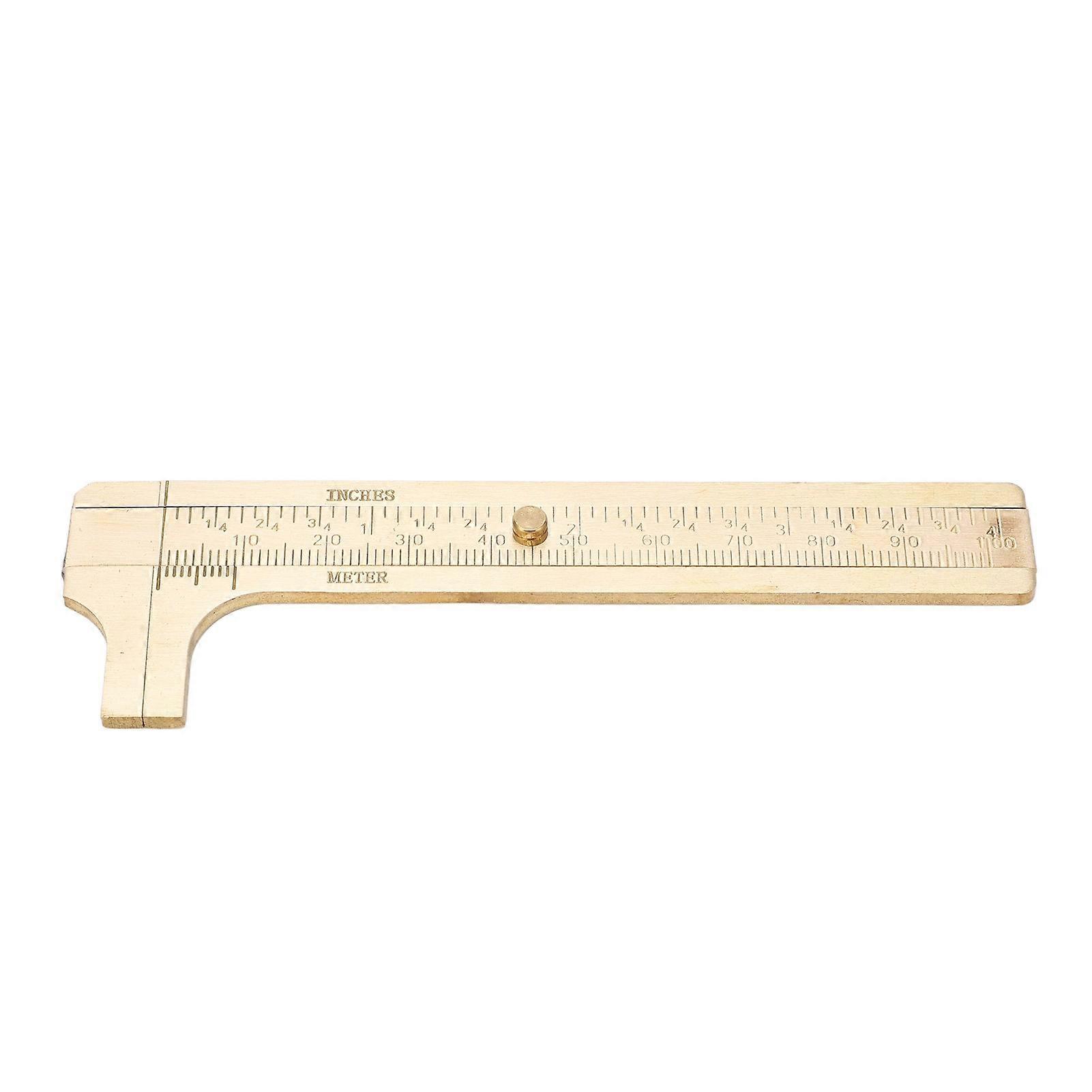 Messschieber Messing Metrische Zoll Dual Scales Retro Style Messwerkzeug zur Reparatur 100mm Skala