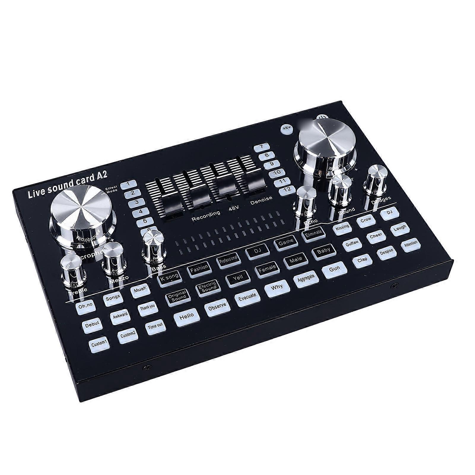 Live Sound Card Audio Mixer PC Mobile Phone Universal for Streaming Recording 48V