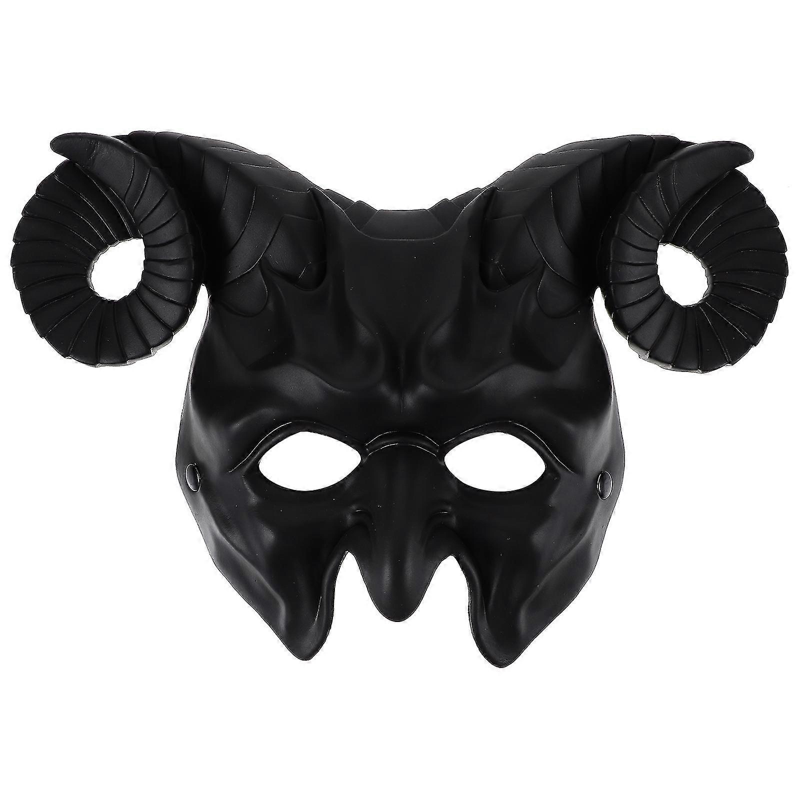 Halloween Mask Ornament Masquerade Mask Scary Mask Ox Horn Decorative Mask
