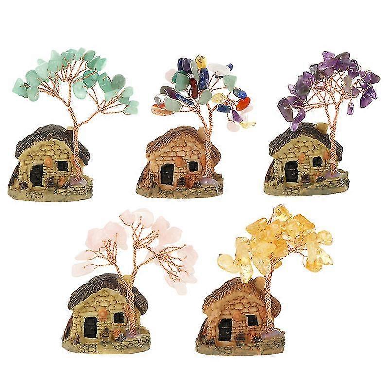 crystal fortune tree ornament beautiful feng shui desktop decoration for home