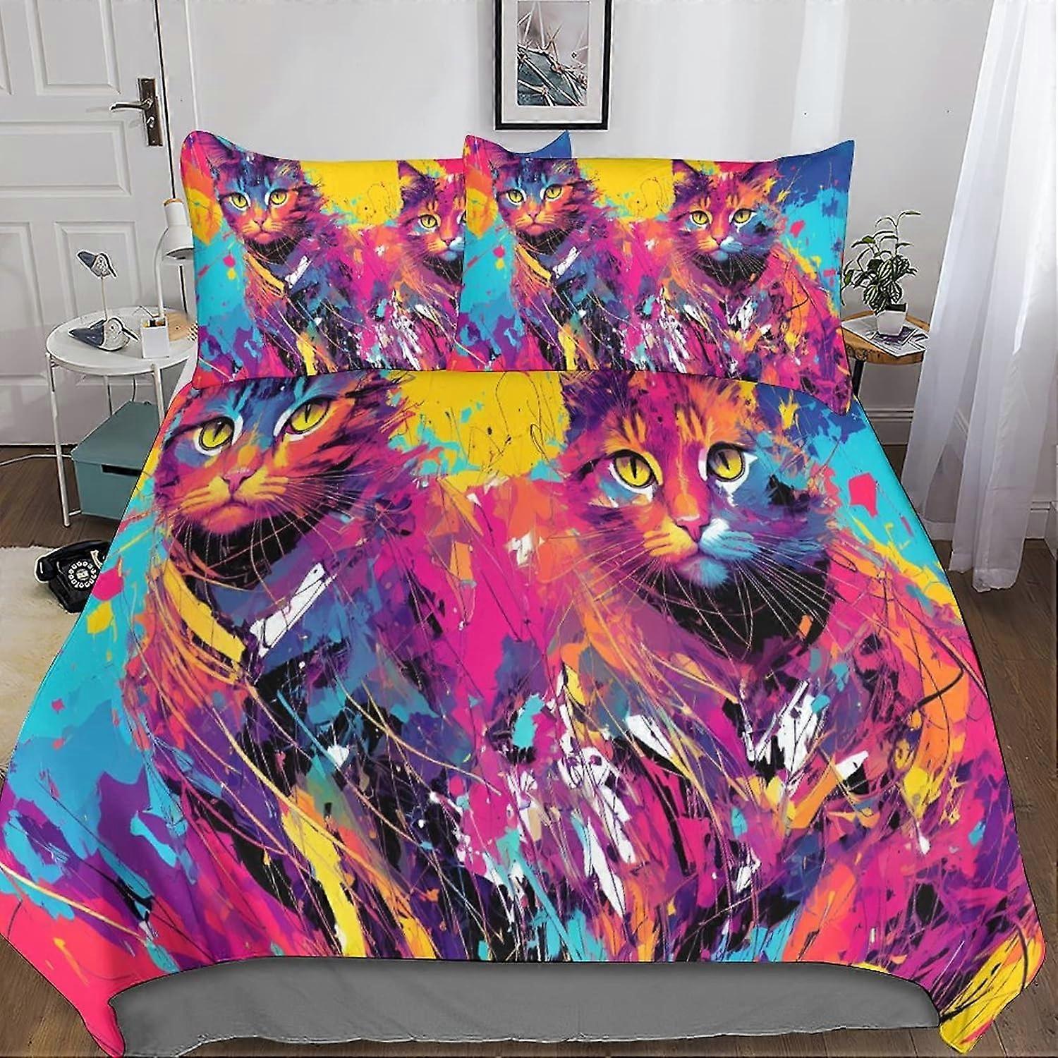 Premium z poszewkami na poduszki z zamkiem błyskawicznym D Obraz olejny z mikrofibry Poszwa na kołdrę Pościel z mikrofibry Art Pattern Komplety dla dorosłych i w 135 *
