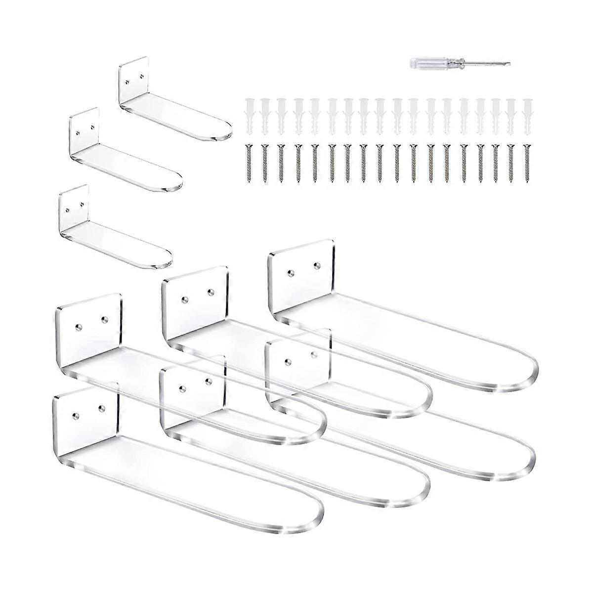 9 Pcs Clear Acrylic Floating Shelves for Wall Mount,Shoe Shelves,Floating Sneaker Display,Show Shel