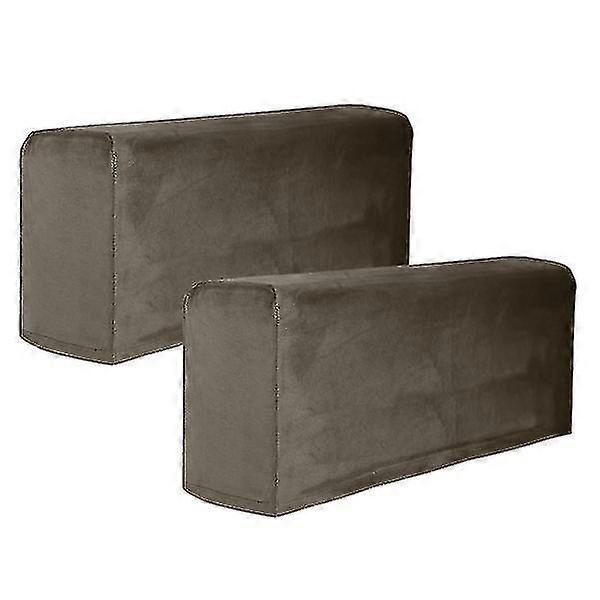 2pcs Universal Sofa Armrest Cover Elastic Armrest Protector Solid Color Armrest Protective Cloth Kha