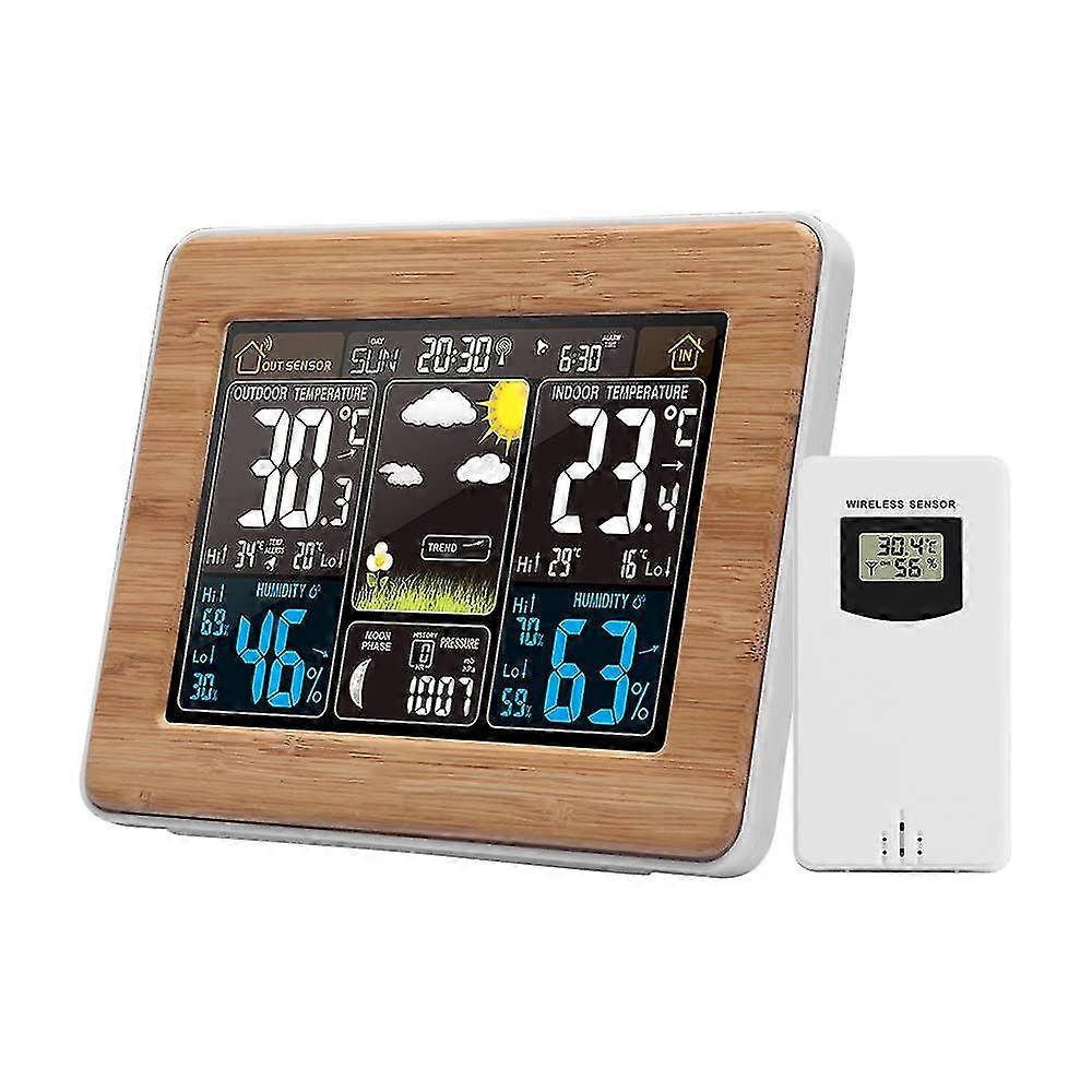 Eryue Color Weather Station Indoor/outdoor Wirel Hu I Barometer Hygrometer Electronic Desk Table Clo S Weather Forecast With Outdoor Sensor