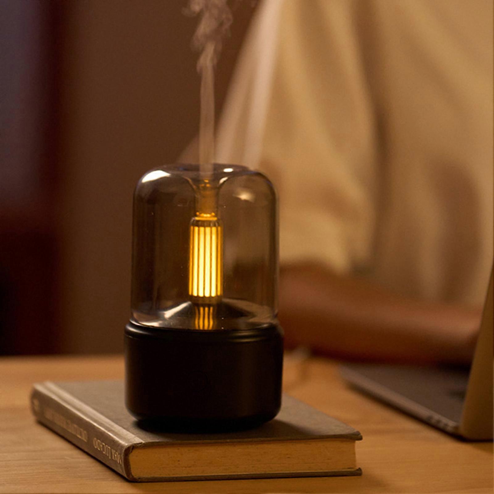 Candlelight Essential Oil Diffuser Warm Light Quiet Essential Oil Mist Humidifier for Desktop Home Office Bedroom Car