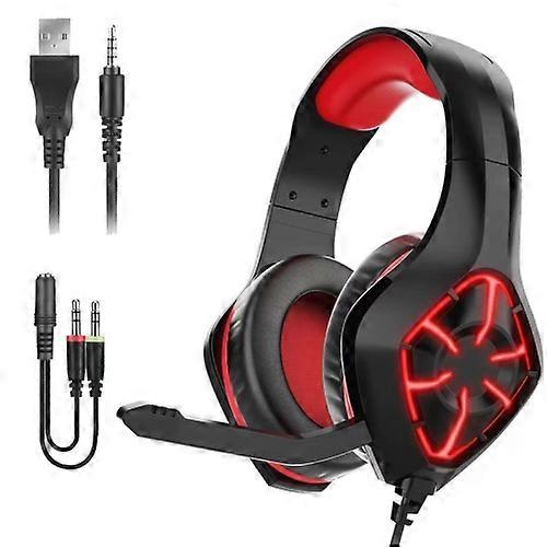 GS-1000 USB + 3.5mm RGB Wired Computer Mobile Gaming Headset
