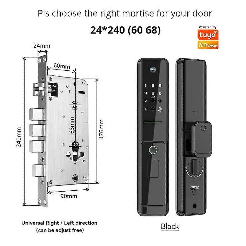 Cat's Eye Auto-Lock Digital Electronic Lock Biometric Fingerprint Tuya Wifi Smart Door Lock Remote Unlock for Home
