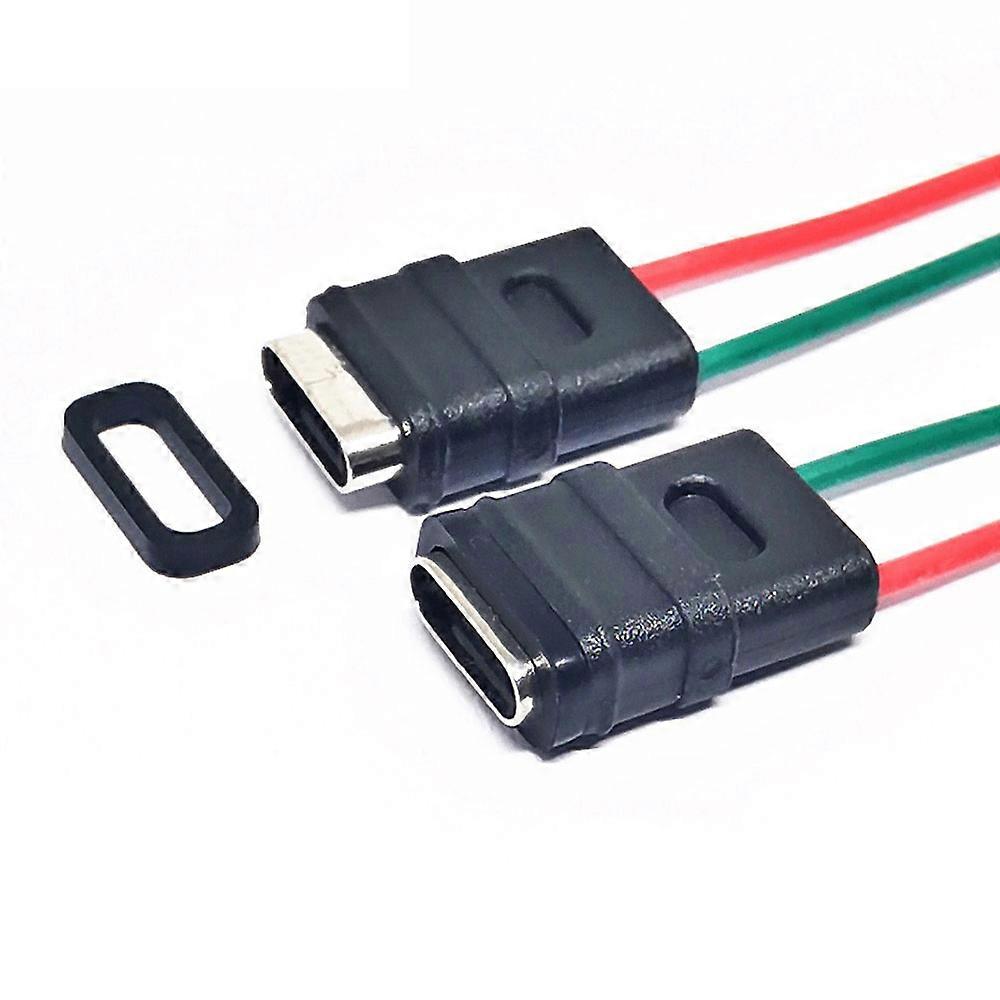 1-10kpl USB 3.1 vedenpitävä tyypin C liitin DIY Jack naarasliitäntä USB tyyppi C virtatelakkaportti kaapelilla