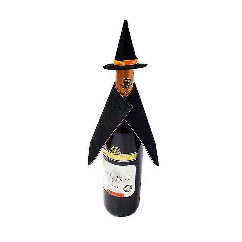 2 Pcs Halloween Mini Wine Bottle Costume Creative Champagne Bottle  Decoration Bottle Cover Set For Party Festival (hat And Cloak)