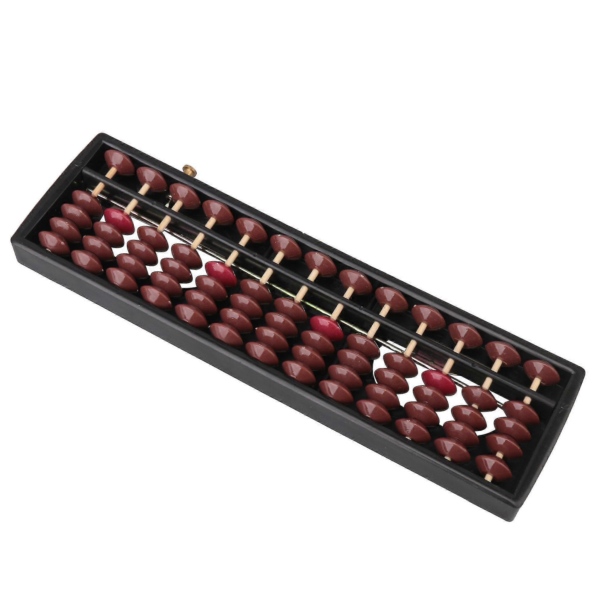 13 Column Abacus Winding Device Calculating Tool Black Plastic Frame
