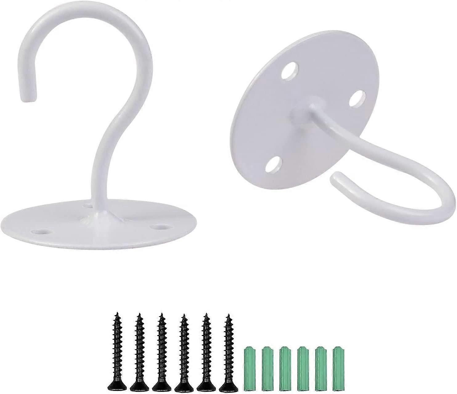 Ceiling Hook,2 Pcs Hanging Plant Hooks Screw-in Hooks Mounting Hooks Ceiling Hanging Hook For Birds Planters Lanterns Wind Chimes White(screws Include