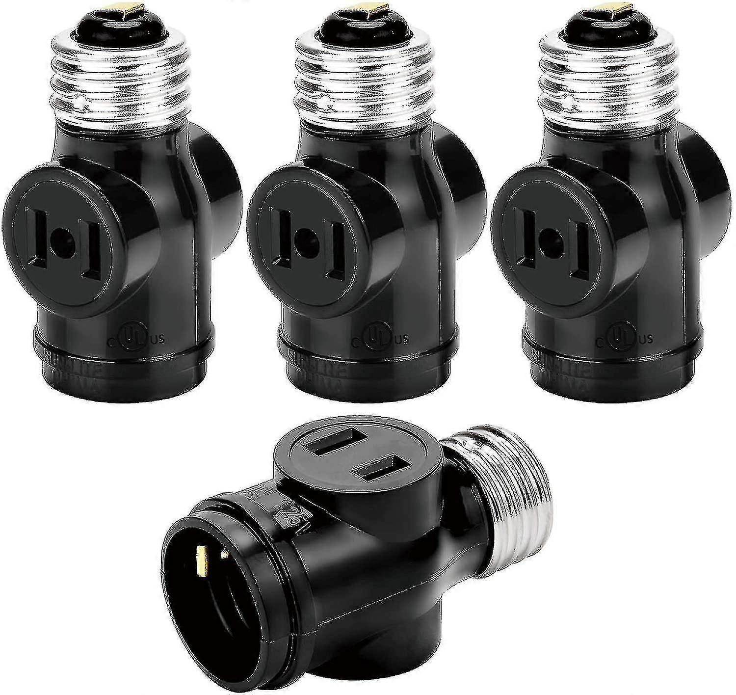 Fgao 2 Outlet Light Socket Adapter Jackyled E26 Socket To Outlet Splitter Converter Medium Screw Socket I X