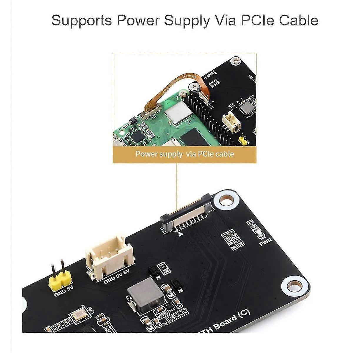 For 5 PCIe to Gigabit ETH Board Supports RPi OS Driver-Free for PCIe to Gigabit ETH Adapter Board