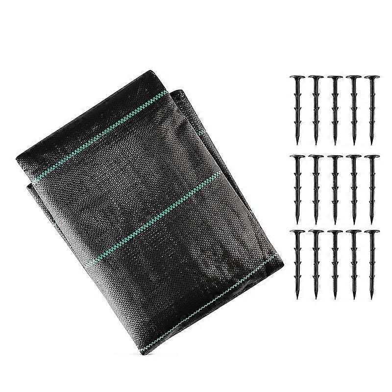 Weed Membrane,2Mx5M Weed Control Fabric,Ground Cover Membrane Landscaping Fabric,with 50 Securing P