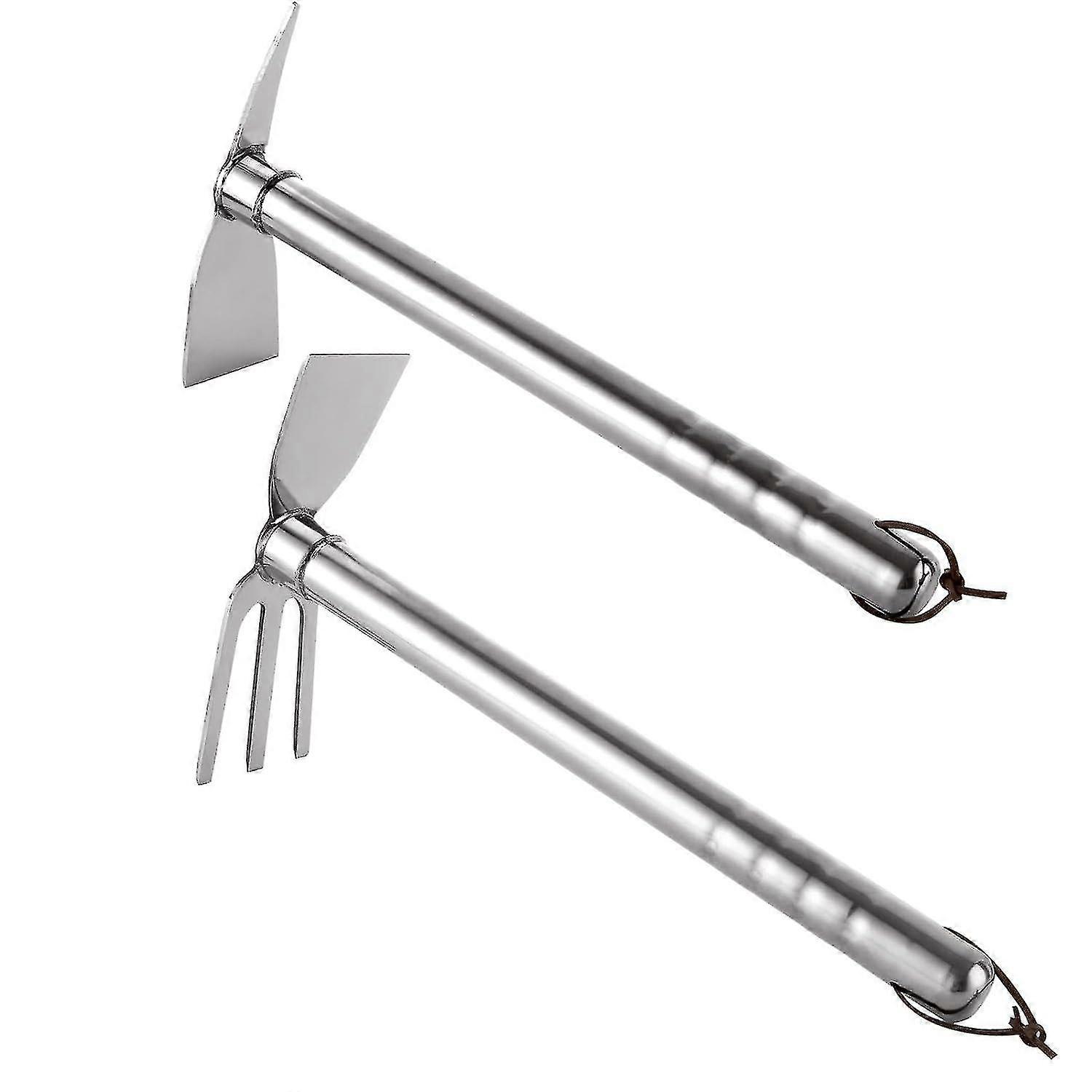 Stainless Steel Pickaxe Double Headed Pickaxe,2 in 1 Multifunctional Pickaxe
