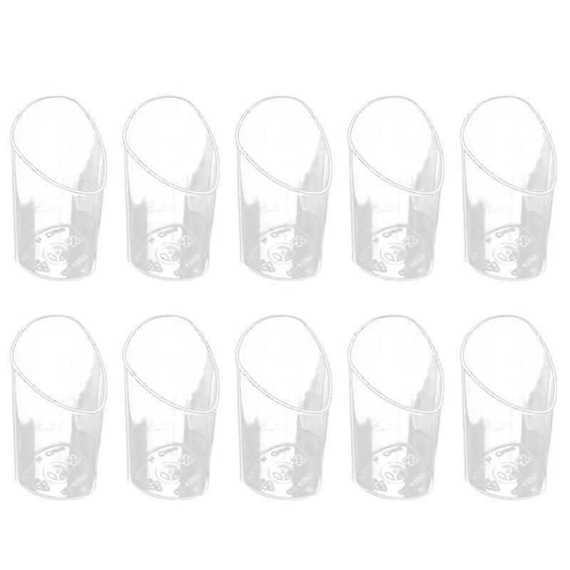 20pcs Mini Dessert Cups Elegant Clear Slanted Appetizer Cups For Party (white)