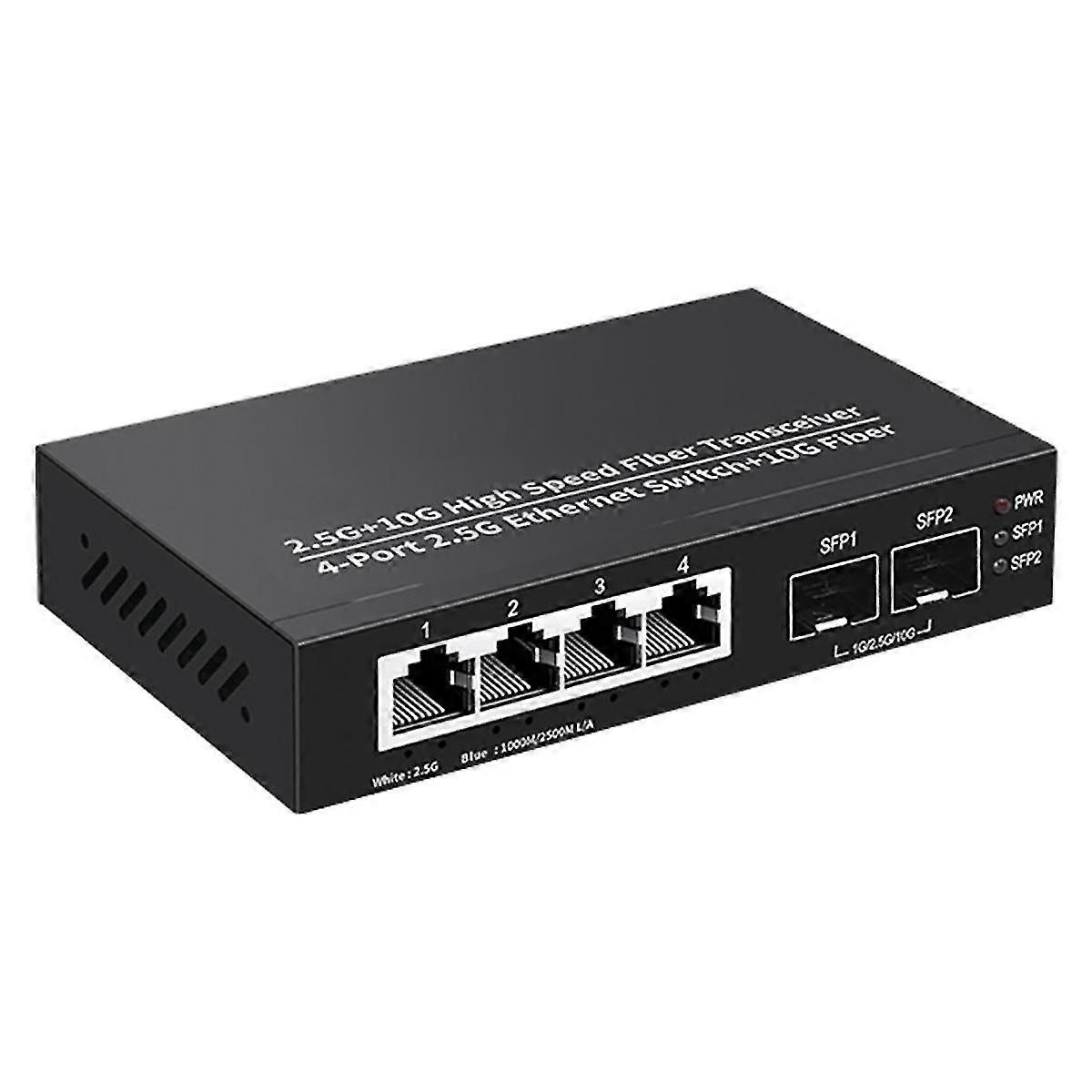 2,5 g Ethernet Switch 4 Port 2500 Mbit/s Netzwerk-Switcher 2 Port 10g SFP + Steckplatz Home Lab Hub Internet Splitter Plug & Play