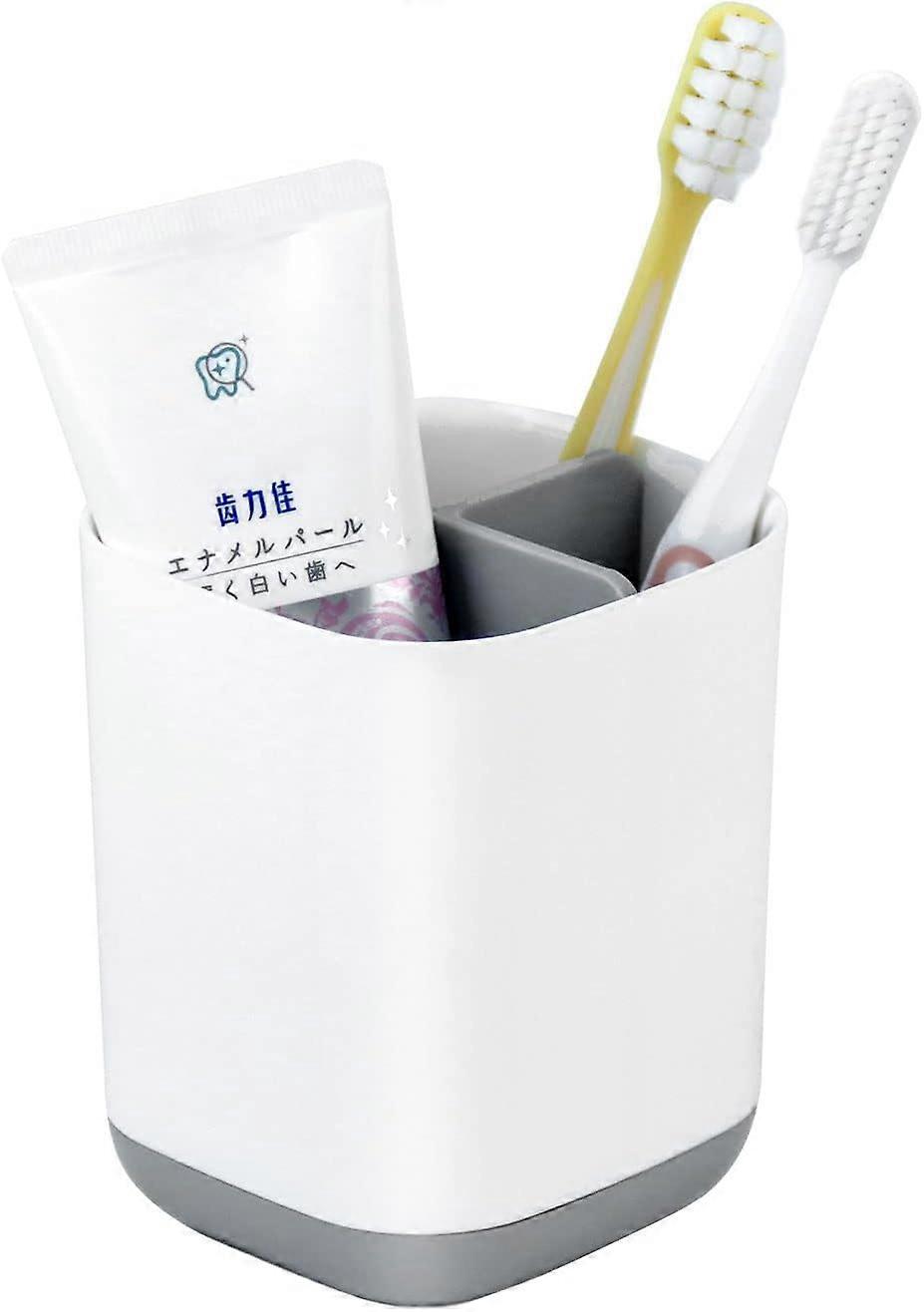 MUJIXI Minimalist Toothbrush Holder, Toothbrush Box, Non-Slip Bottom, Made of PP Plastic, Multifunctional Storage, Dry and Easy to Clean -Gray