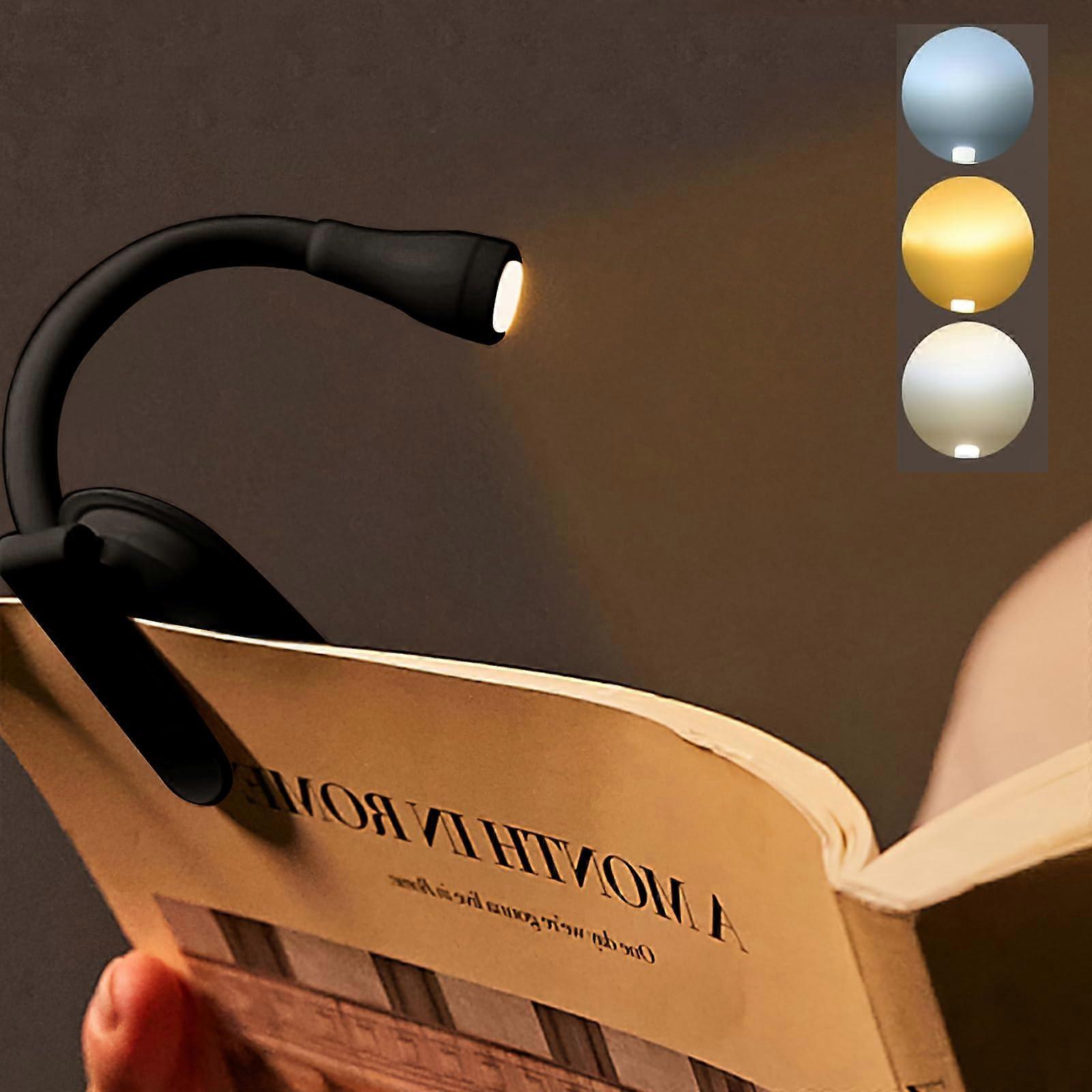 Reading Light, Book Light Clip On Book Reading Light with 3 Eye-Protecting Modes Reading Light Book Lamp,Stepless Dimming,black