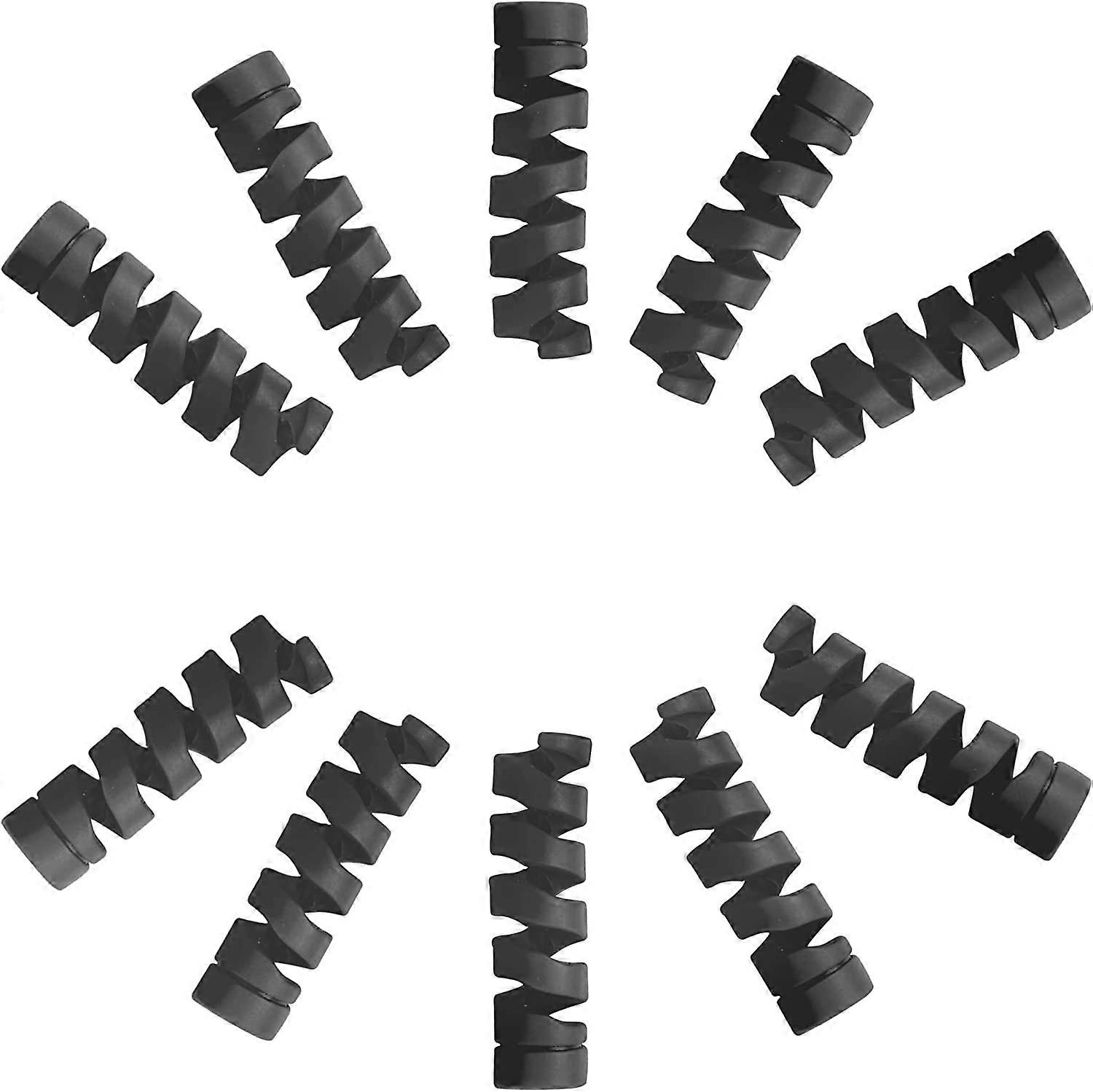 10Pcs Charger Cable Saver(Black)