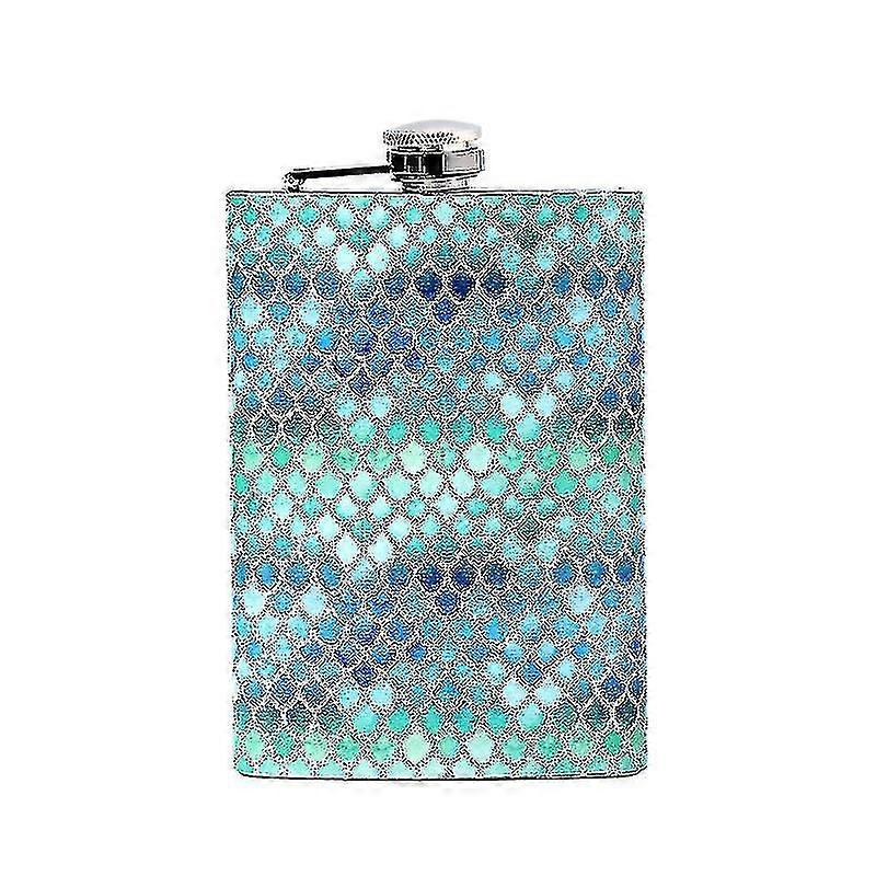 8oz Hip Stainless Steel Flask Whith Flasks For Liquor For Women,whiskey Flask For Women, Flask (dream Blue)