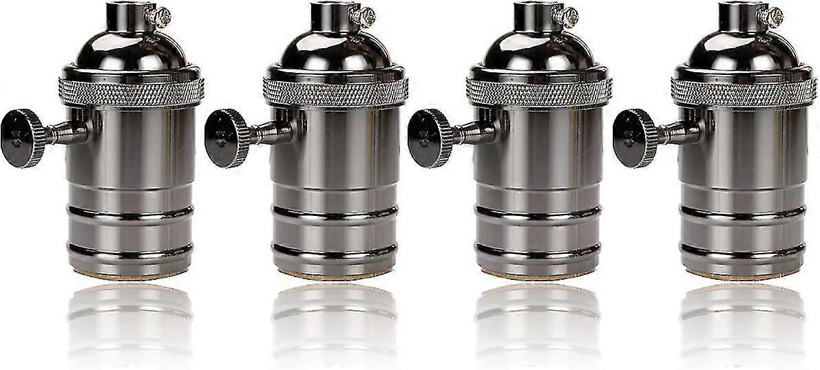4pcs edison vintage socket e27 lamp adapter with switch retro vintage chandelier cordless black