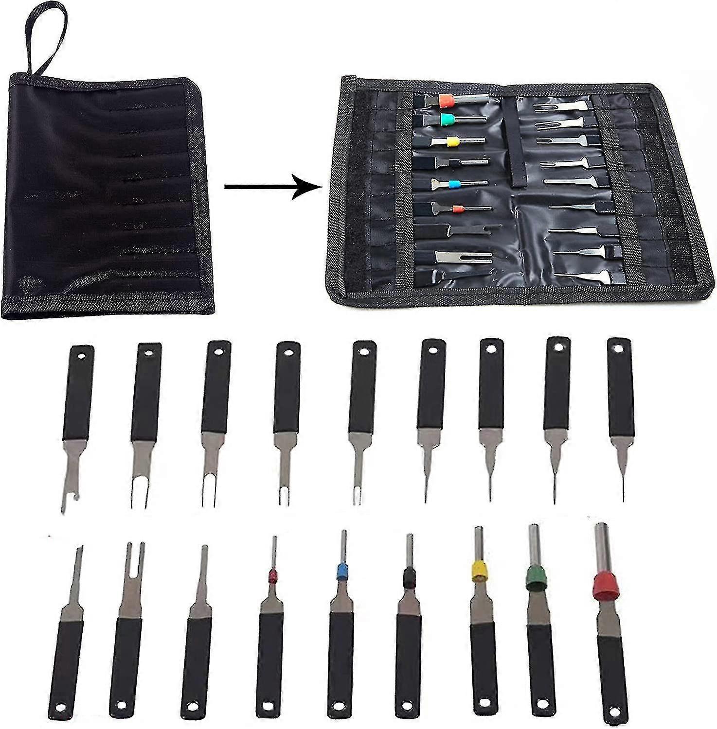 18pcs Car Cable Connector Removal Tool,terminal Connector Disassembly Pin Puller Tool Unlocking Tool